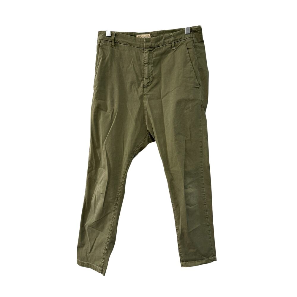 Nili Lotan 2 Slouchy Paris Pants Cotton Drop Crotch $345 Cropped Camo Army Green - Picture 2 of 8